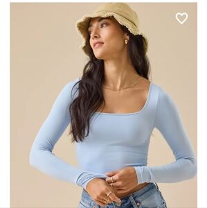 Altar'd State Sky Blue Long Sleeve Top